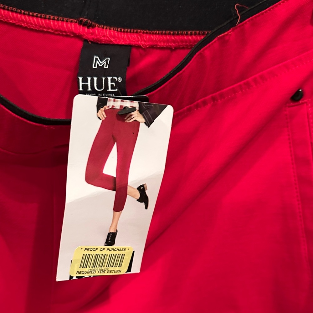 HUE Bold Red Leggings - Picture 2 of 7